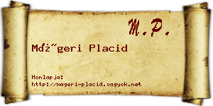 Mágeri Placid névjegykártya